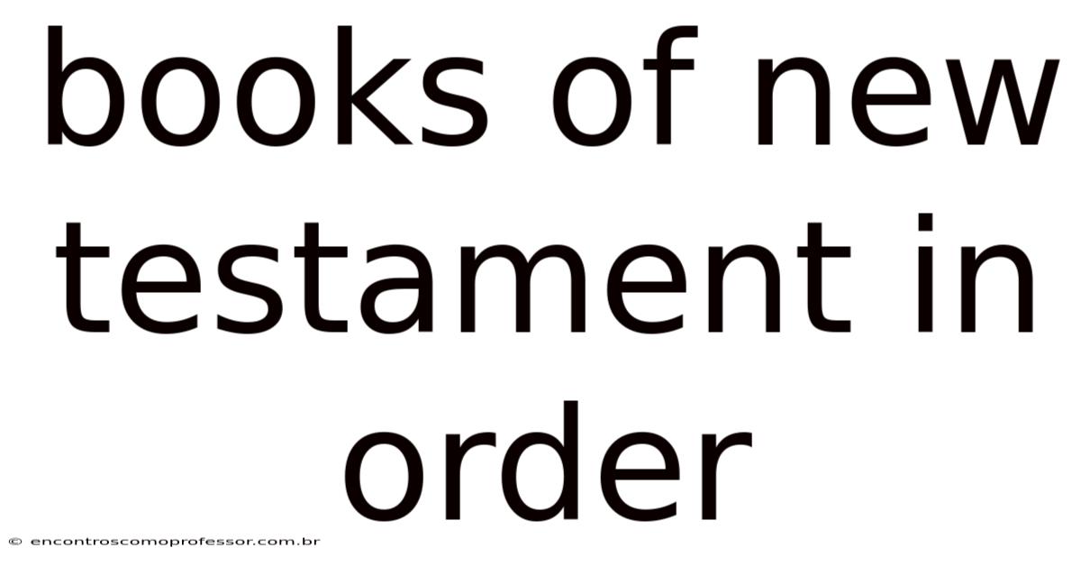 Books Of New Testament In Order