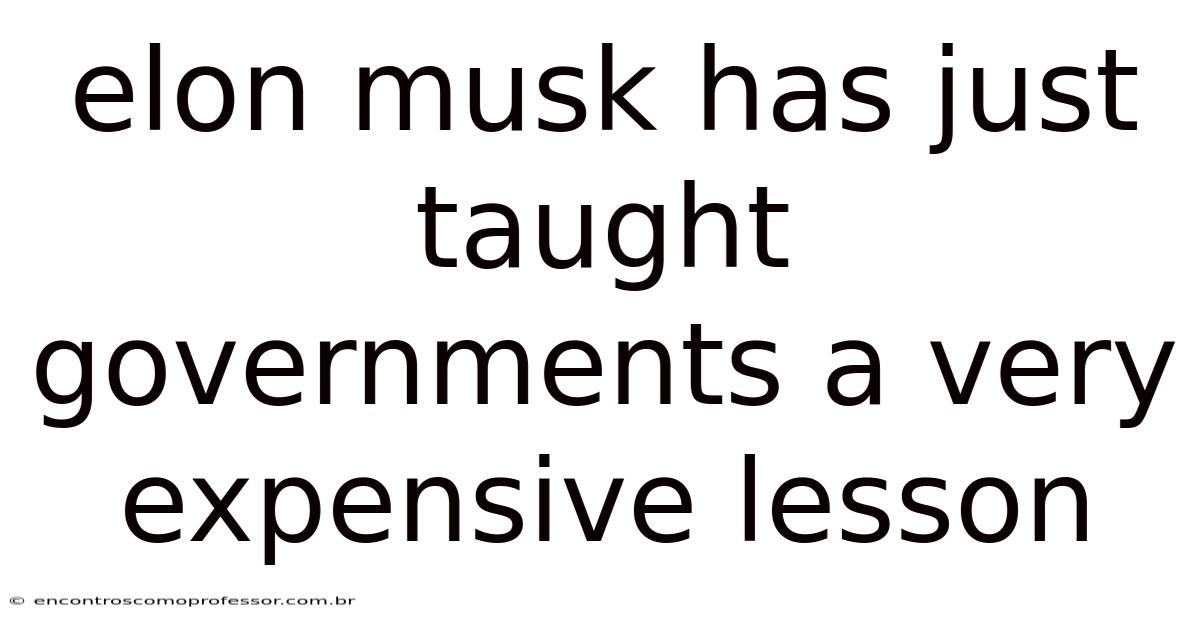 Elon Musk Has Just Taught Governments A Very Expensive Lesson
