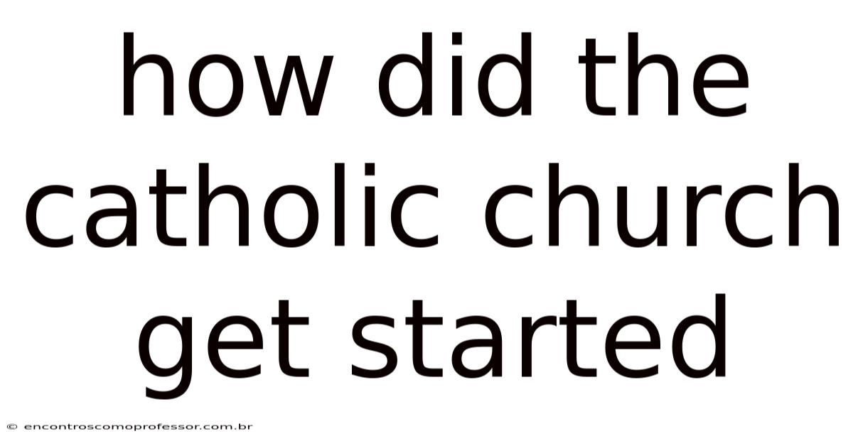 How Did The Catholic Church Get Started