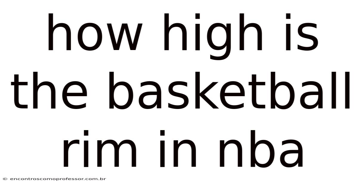 How High Is The Basketball Rim In Nba