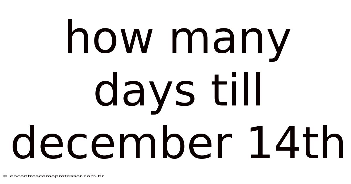 How Many Days Till December 14th