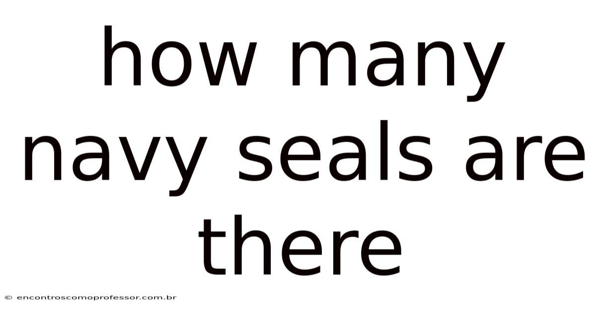 How Many Navy Seals Are There