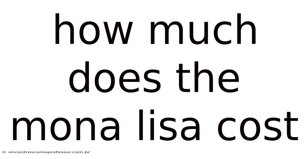 How Much Does The Mona Lisa Cost