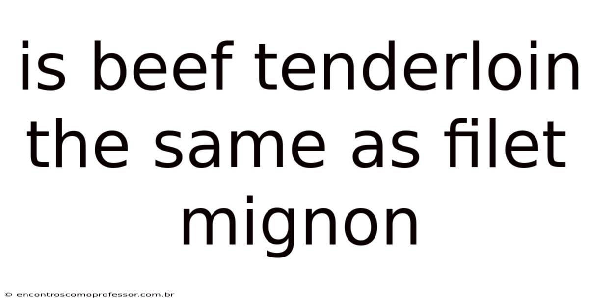 Is Beef Tenderloin The Same As Filet Mignon