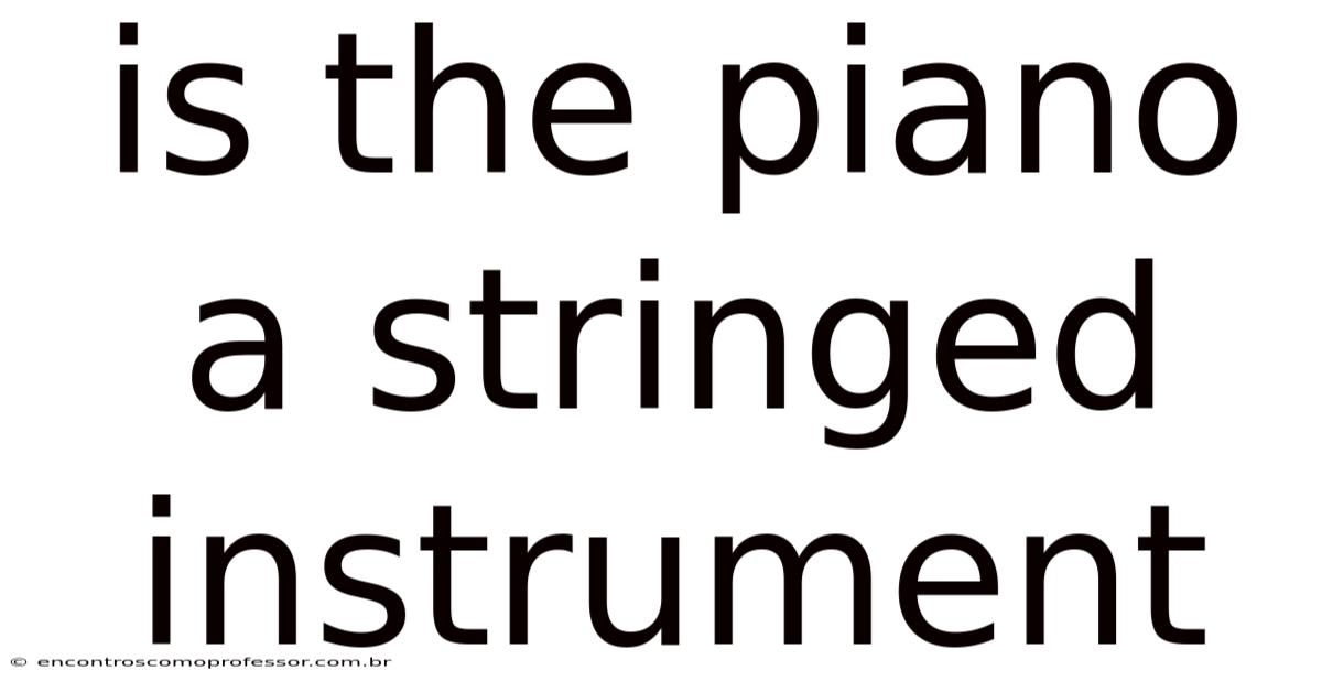 Is The Piano A Stringed Instrument