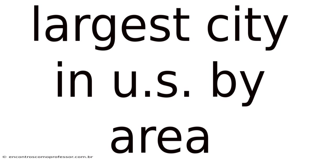 Largest City In U.s. By Area