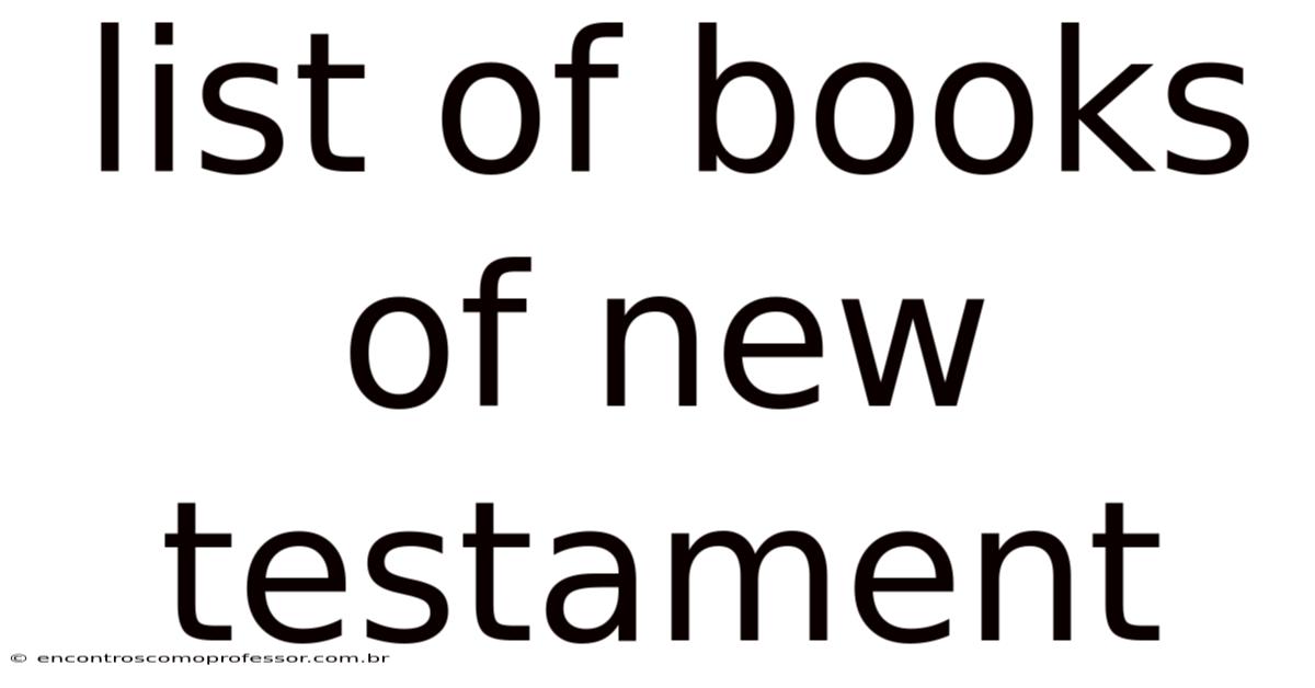 List Of Books Of New Testament