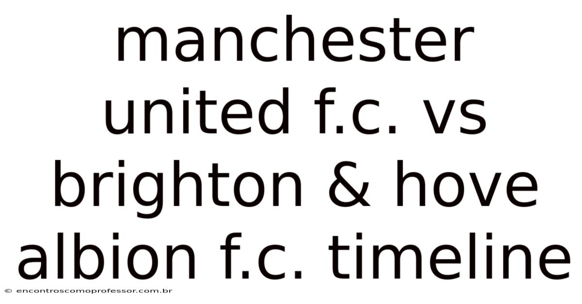 Manchester United F.c. Vs Brighton & Hove Albion F.c. Timeline