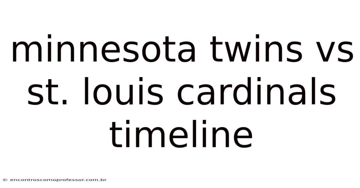 Minnesota Twins Vs St. Louis Cardinals Timeline