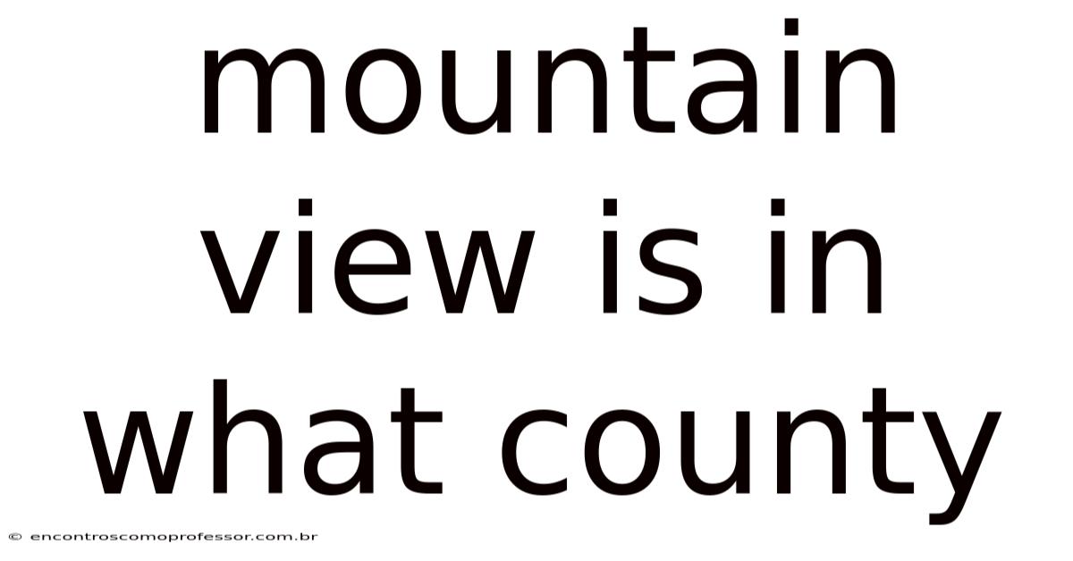 Mountain View Is In What County