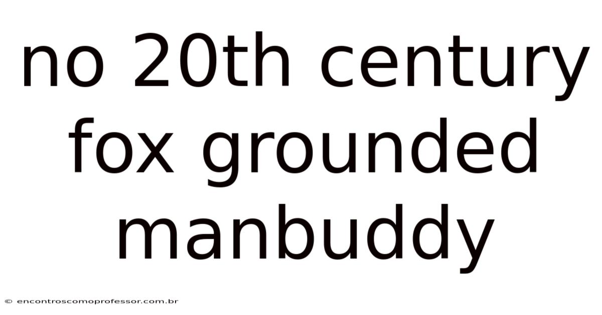 No 20th Century Fox Grounded Manbuddy