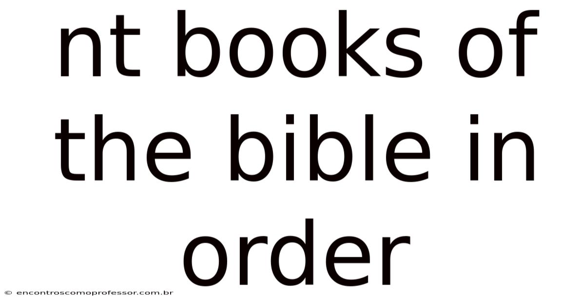 Nt Books Of The Bible In Order