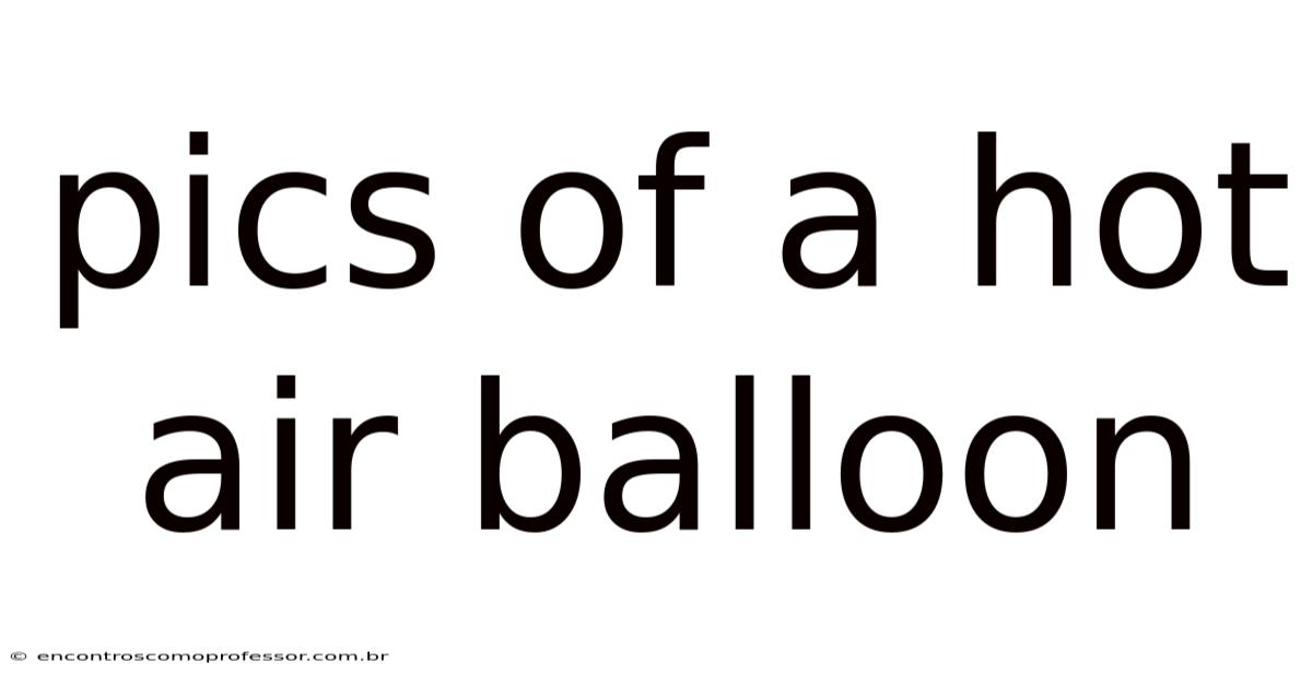 Pics Of A Hot Air Balloon