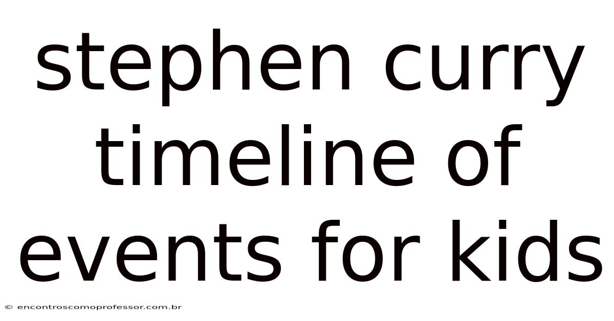 Stephen Curry Timeline Of Events For Kids