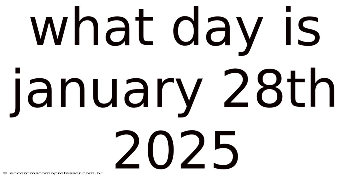 What Day Is January 28th 2025
