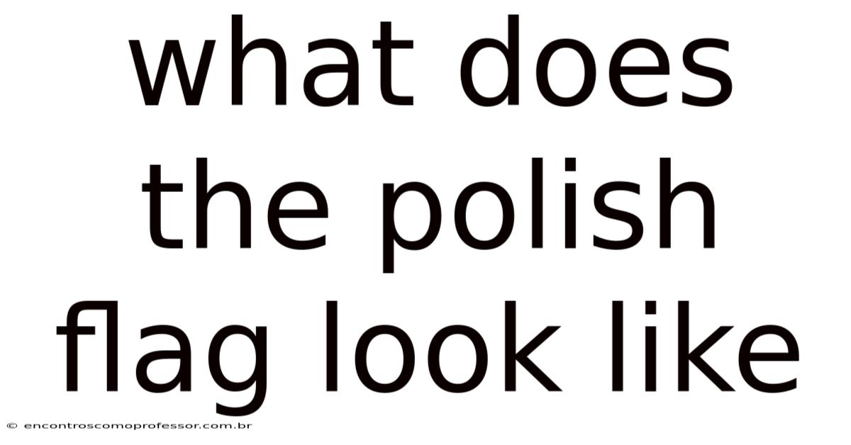What Does The Polish Flag Look Like