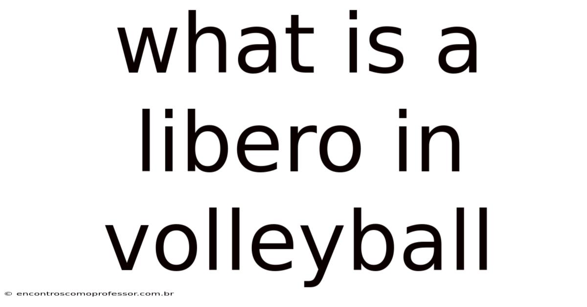 What Is A Libero In Volleyball