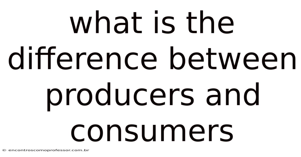 What Is The Difference Between Producers And Consumers