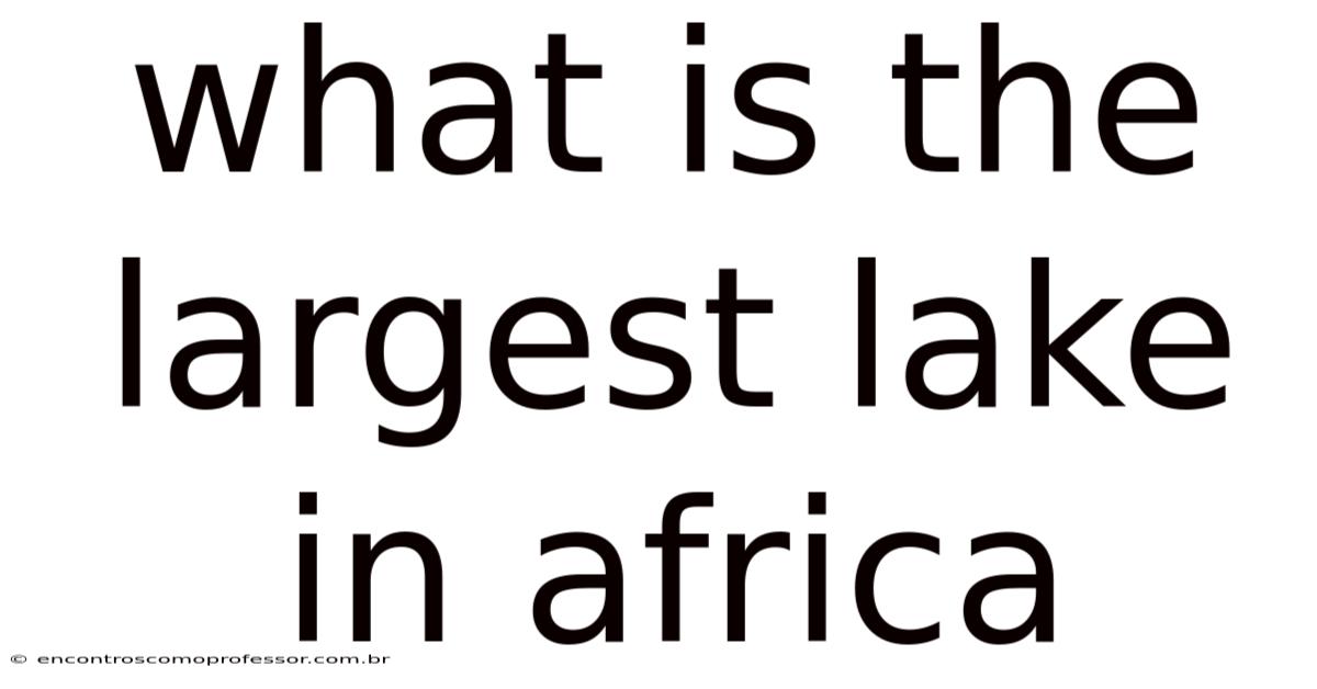 What Is The Largest Lake In Africa