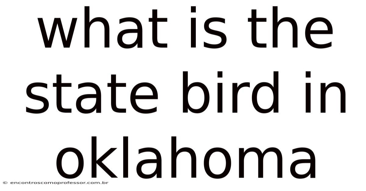 What Is The State Bird In Oklahoma