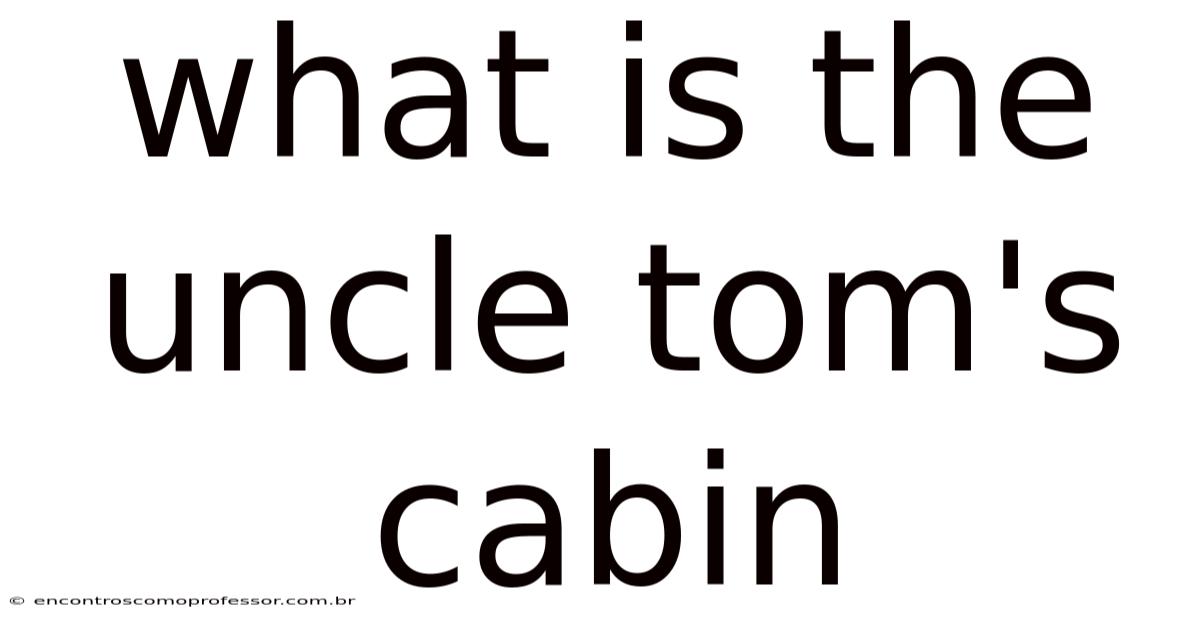 What Is The Uncle Tom's Cabin