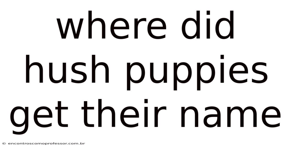 Where Did Hush Puppies Get Their Name