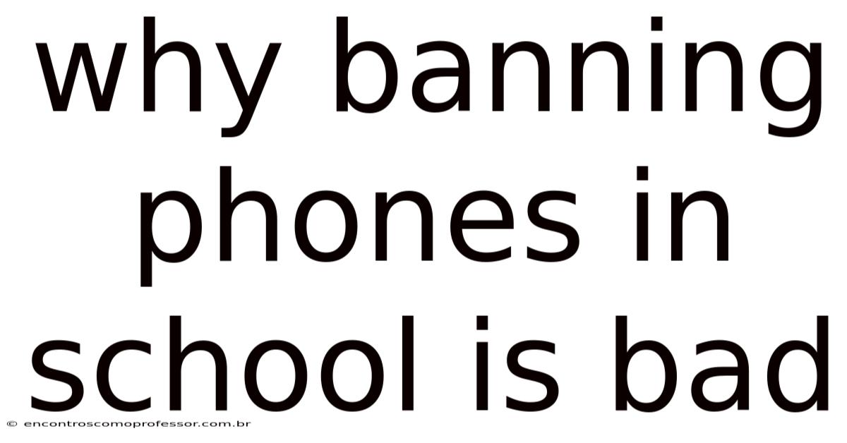 Why Banning Phones In School Is Bad