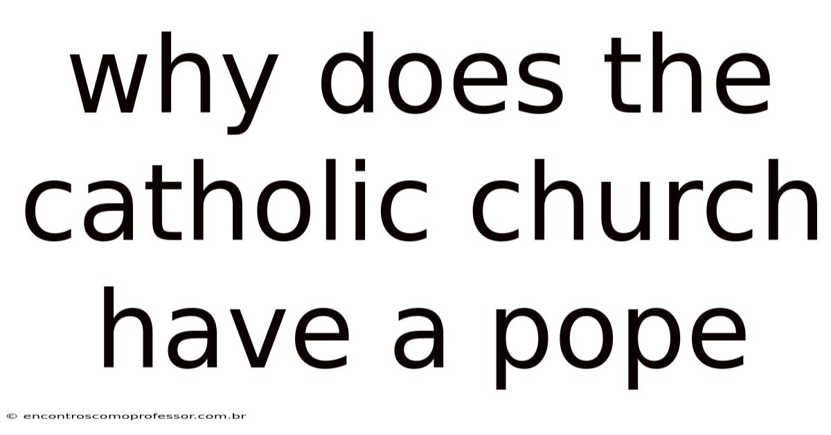 Why Does The Catholic Church Have A Pope